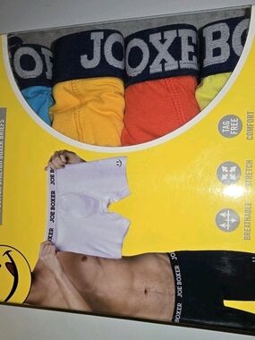 Joe Boxer 4-Pack Cotton Stretch Boxer Briefs Multicolor L/G (36-38) Jersey